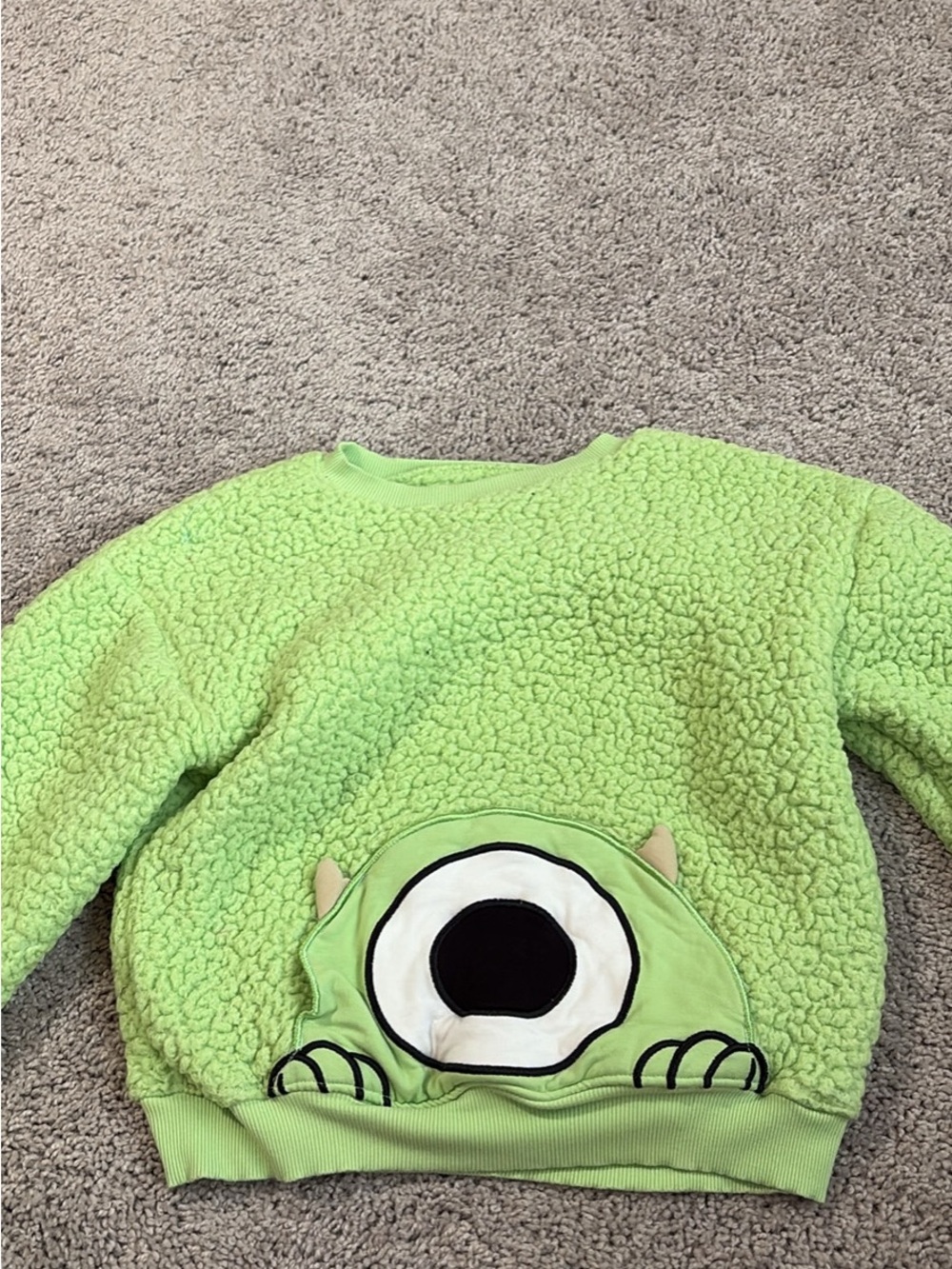 Little Sleepies Light Green Monster Sherpa Sweatshirt